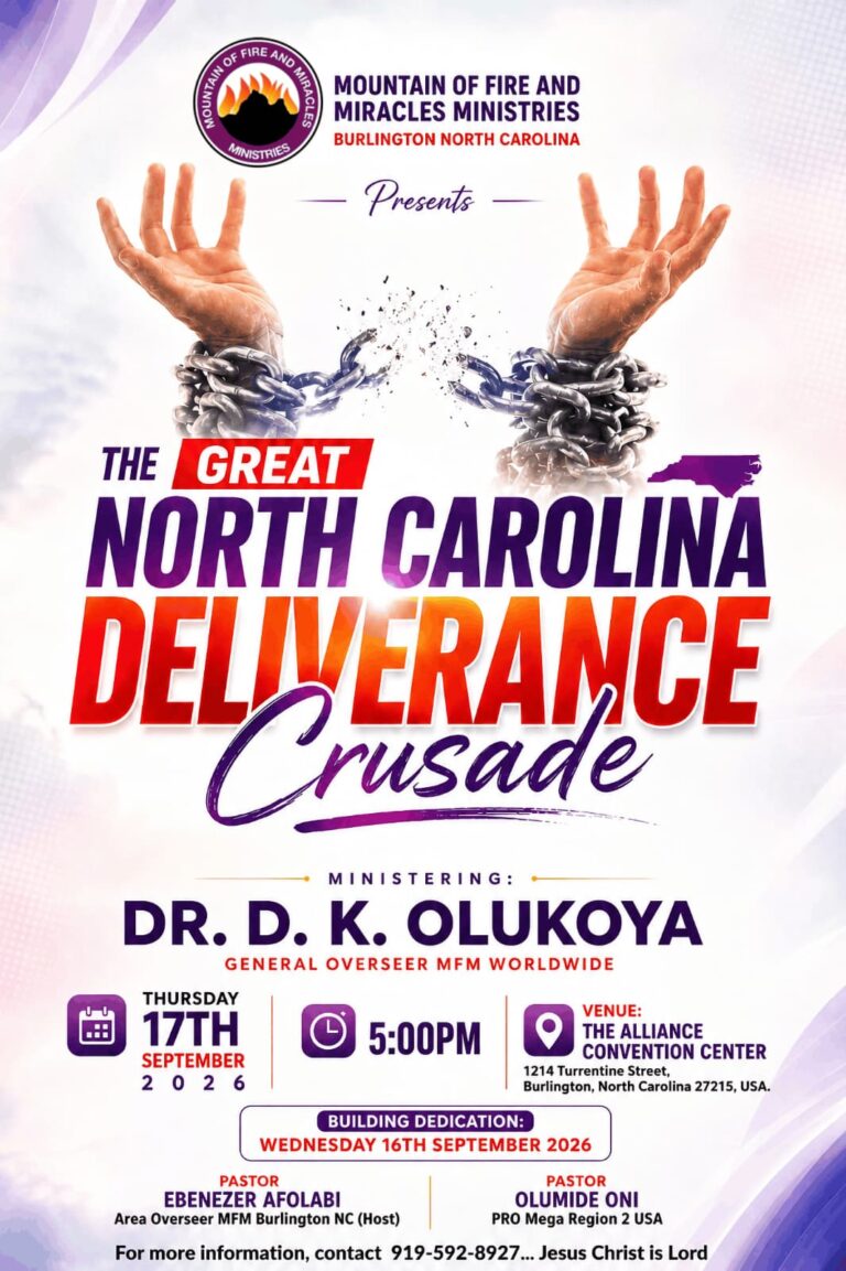 Divine Visitation and Encounter: Experience the Power of God at the Great North Carolina Deliverance Crusade 2026